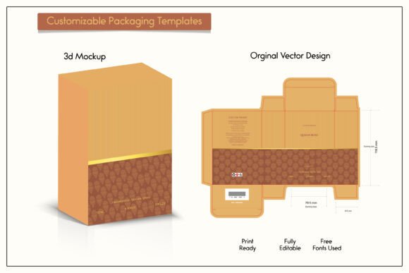 3D Box Packaging Design with Box Dieline