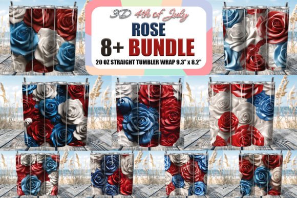 Celebrate Independence Day with the 4th of July Rose 3D Tumbler Bundle: A Guide to Patriotic Sublimation Design