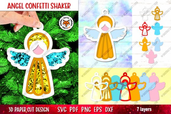 Christmas Angel Confetti Shaker SVG
