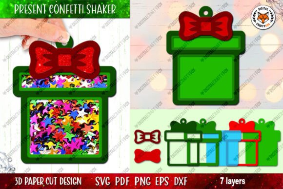 Christmas Present Confetti Shaker SVG Guide