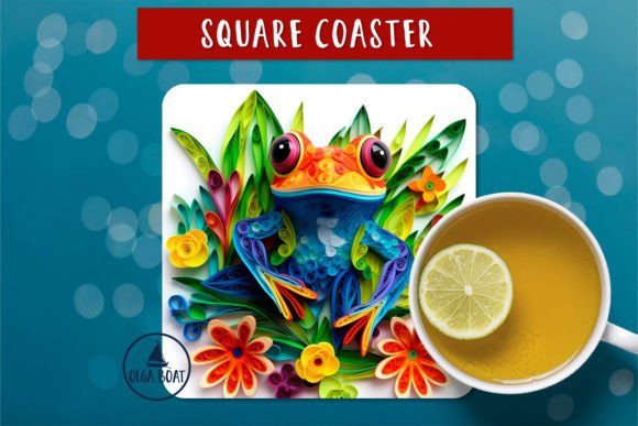 Elevate Branding with 3D Frog Coaster Art