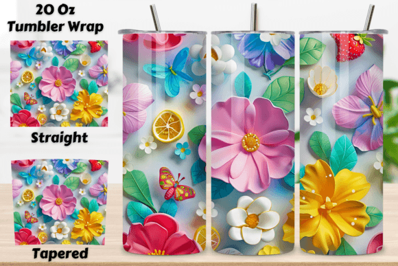 Elevating Brand Aesthetics with 3D Floral Sublimation Tumbler Wrap PNG Designs