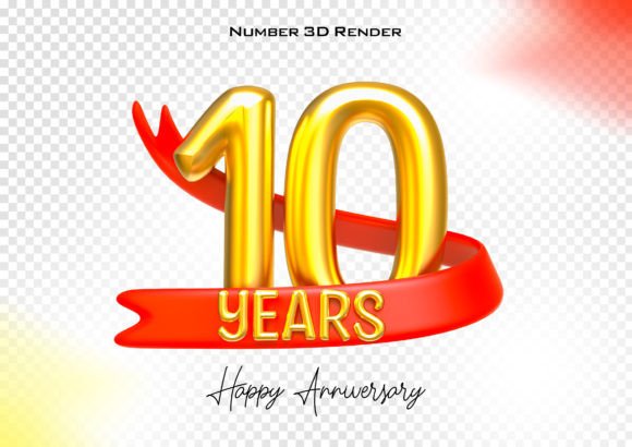 Evaluating the Happy Anniversary Number 10 Years Gold 3 Design Asset