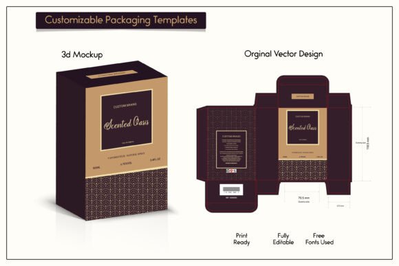 Perfume Box 3D Mockup & Vector Design