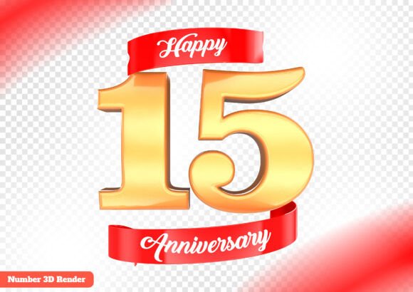 Stunning 15 Anniversary Gold 3D Render Designs