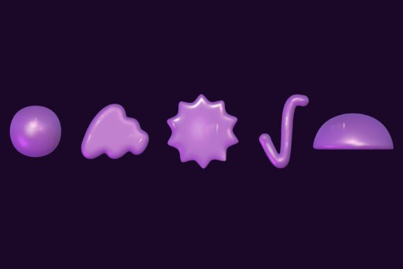 Unlocking Creative Potential with 3D Abstract Y2K Shape Sets